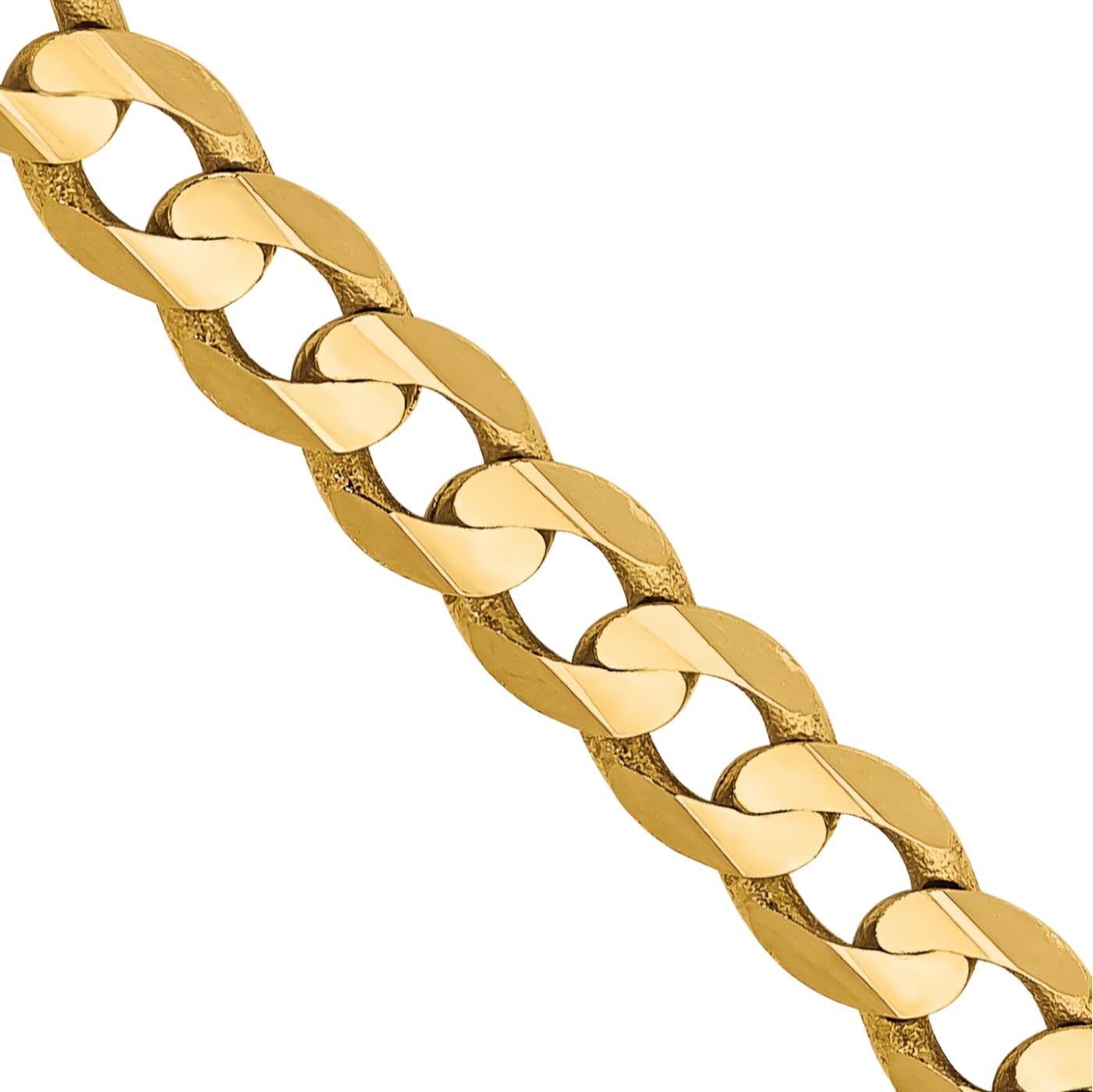 IceCarats 14K Solid Yellow Gold 3.8mm Curb Chain Concave Bracelet Polished