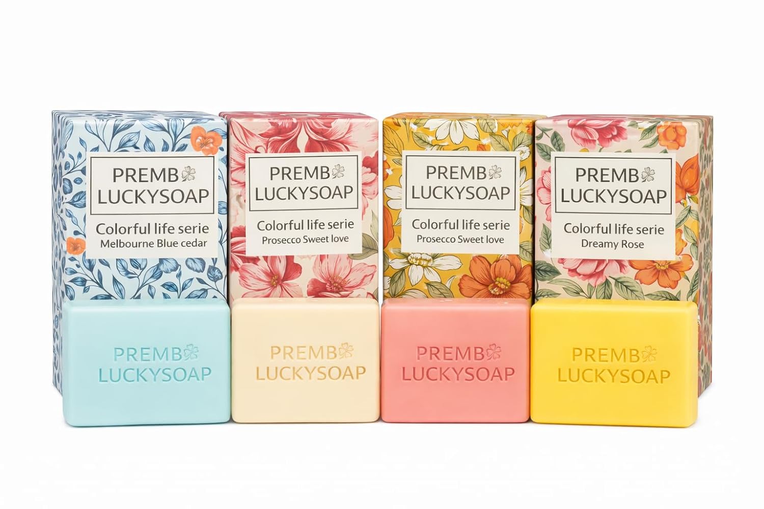 ModernDesignsPro Essential Oil Soap Gift Set: 4 Handmade Moisturizing Aromatherapy Bars in Christmas Box