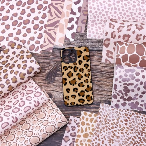 HTVSTD Papel de tinta de transferência de sublimação leopardo – 16 folhas 30,5 x 25,4 cm, papel de t