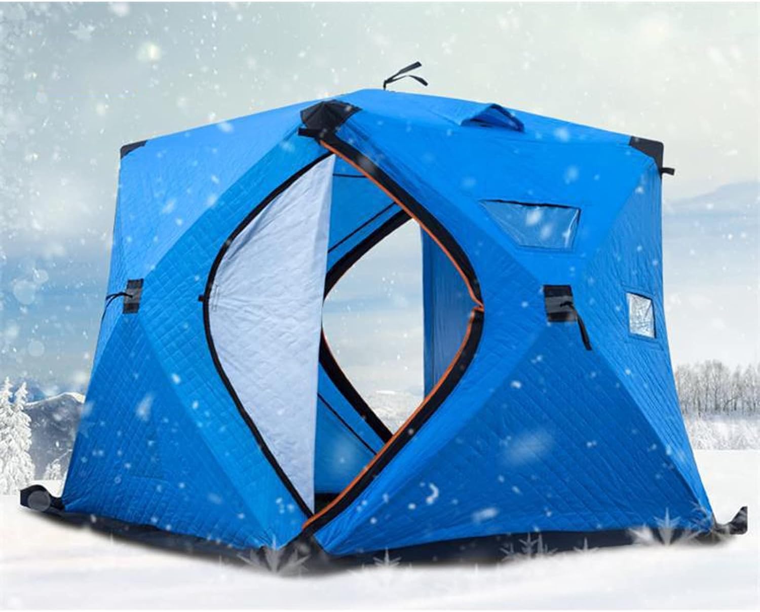Namioty Outdoor Camping 2-3 osoby Automatyczny Namiot do łowienia ryb pod lodem, odporny na śnieg i zimno Bawełniany, zagęszczony, zimowy Namiot Ciepły Safehappy