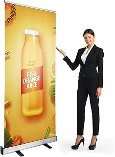 Heavy-Duty Retractable Banner Stand 33.5