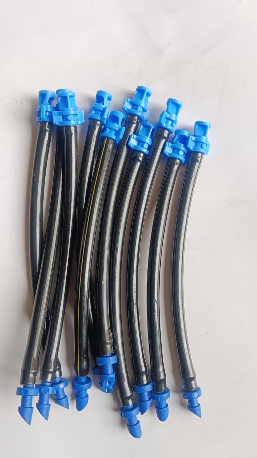 20 PIC 90-Degree Irrigation Sprinkler Jets, Black Flexible Tubes with Blue Nozzles, Garden Watering System-image-29
