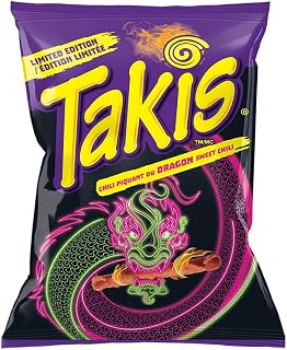 Takis Dragon Sweet Chili Rolled Tortilla Chips, 90g/3.15 oz., Bag (Imported from Canada)