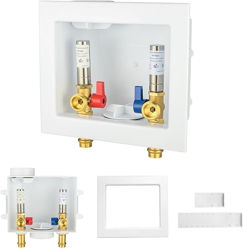 Miniatura 8 de Paquete de 1 caja de salida para lavadora GUOFIS con martillo de acero inoxidable, caja de lavado PEX con diseño de drenaje central y lateral