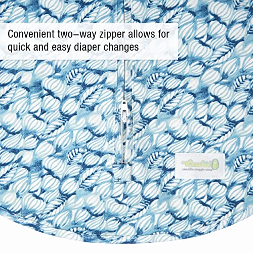 Image of Woombie Grow with Me Baby Swaddle, Convertible Swaddle Fits Babies 0-9 Months, Expands to Wearable Blanket for Babies up to 18 Months, Blue Lanterns