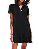 YEXPINE Polo Dress for Women Short Sleeve Ruffle Hem Golf Tennis Summer Mini Dresses