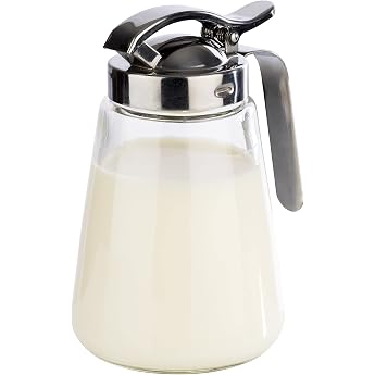APS 00765 Pourer, ca. &Oslash;8,5cm, height 13,5cm, glass container, stainless steel cover, to pour honey, condensed milk
