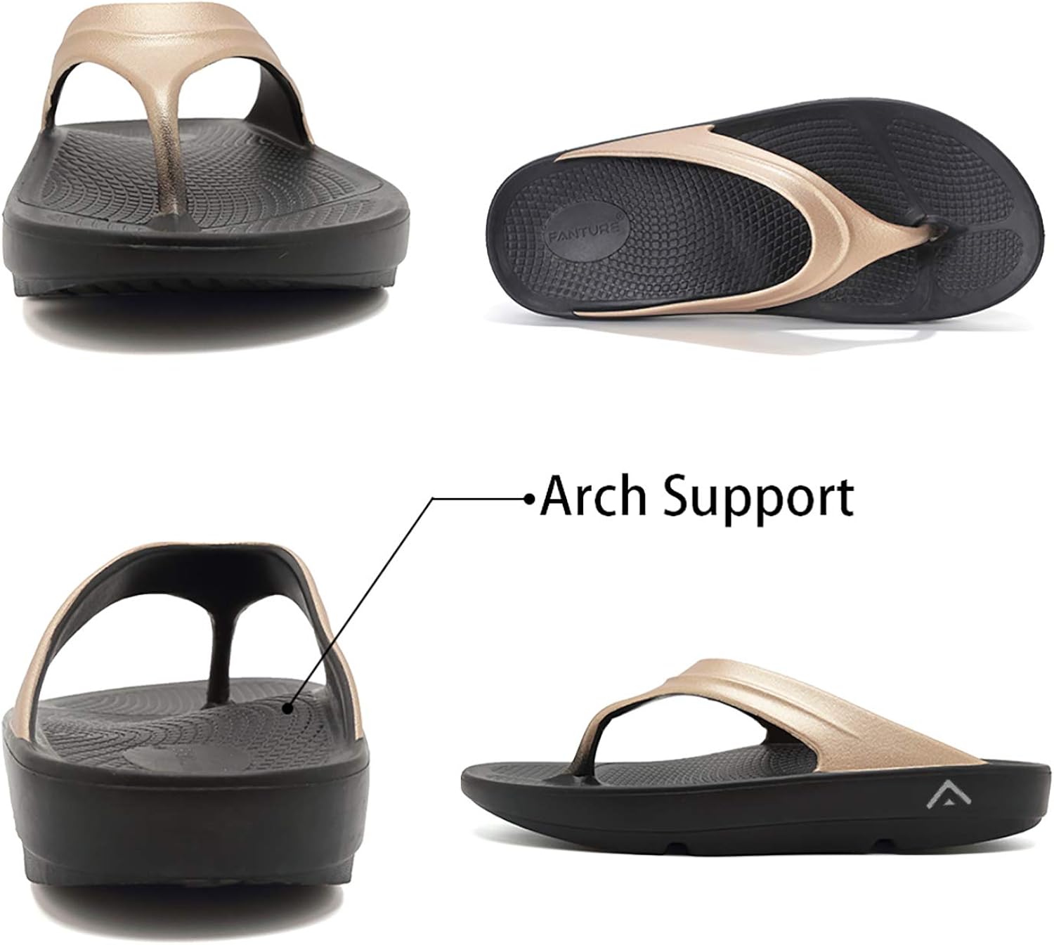 FANTURE Men & Women's Flip Flops Arch Support Sandals Thong Foot Pain Relief Recovery Ultra Soft Slippers