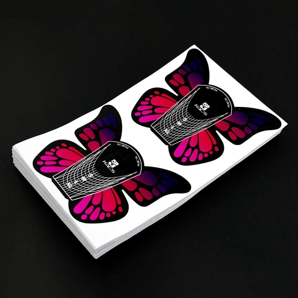 KADS 100pcs in 1 Roll Big Size Butterfly-shape Self Adhesive Gel Nail Extension Nail Forms for Acrylic Nails Tips - Image 4
