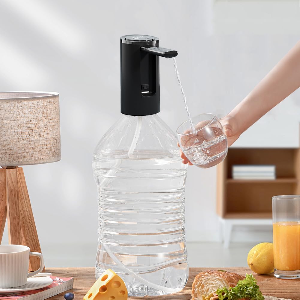 Automatic Water Dispenser Pump for 5 Gallon - Portable Electric Water Jug Dispenser,Digital Display USB C Charging Foldable Spout Stable Dispensing Drinking for Kitchen Home Office Camping