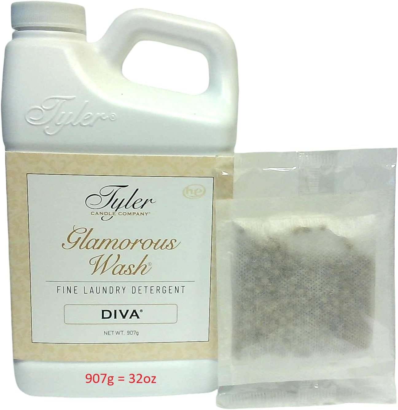 Tyler Candle Wash Diva 64 Fl Oz Laundry Detergent/w Dryer Sachet Single Pouch os