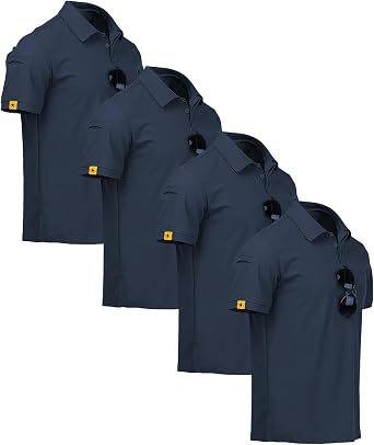 ZITY 4 Pack Mens Polo Shirt Short Sleeve Sports Golf Tennis T-Shirt Athletic Collared Tactical Shirts
