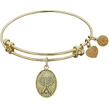 Stipple Finish Brass Tennis Bangle Bracelet, 7.25"