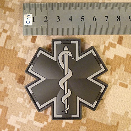 Acu Black Ems Emt Medic Paramedic Morale Tactical Pvc 3D Fastener Patch #TOP4