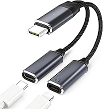 Adaptador de Auriculares USB-C – 2 en 1 100W de Carga Rápida y Divisor Light-ning Audio para Teléfonos con Tipo C