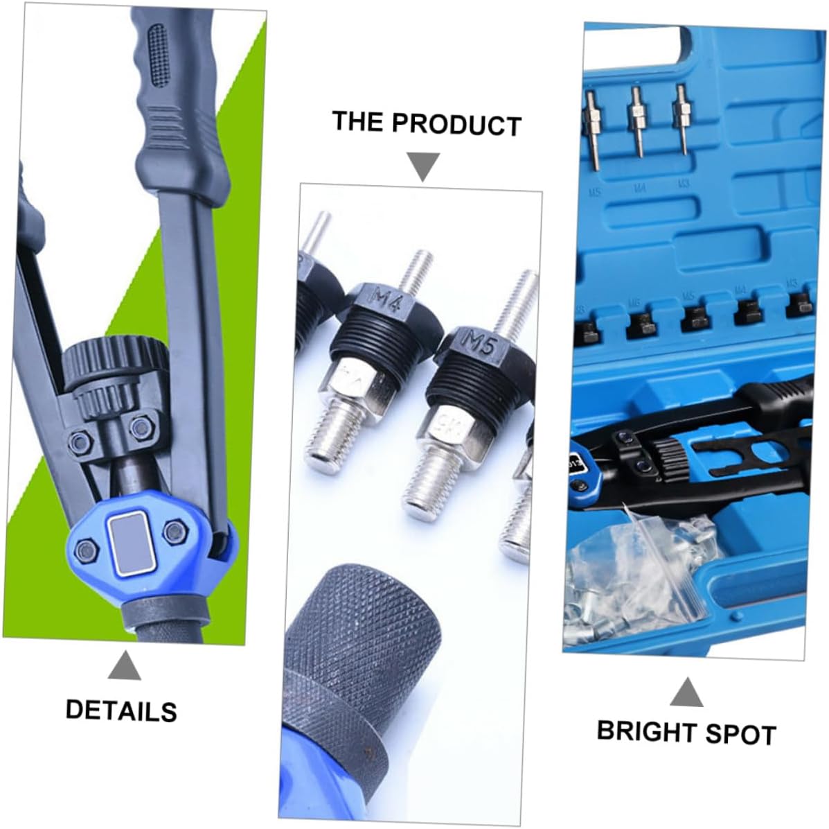 140pcs Manual Rivet Nut Tool Kit M3-m Size Threaded Nut Setter Hand Riveting Installer with Plastic Case for Automotive Repair and Industrial Use