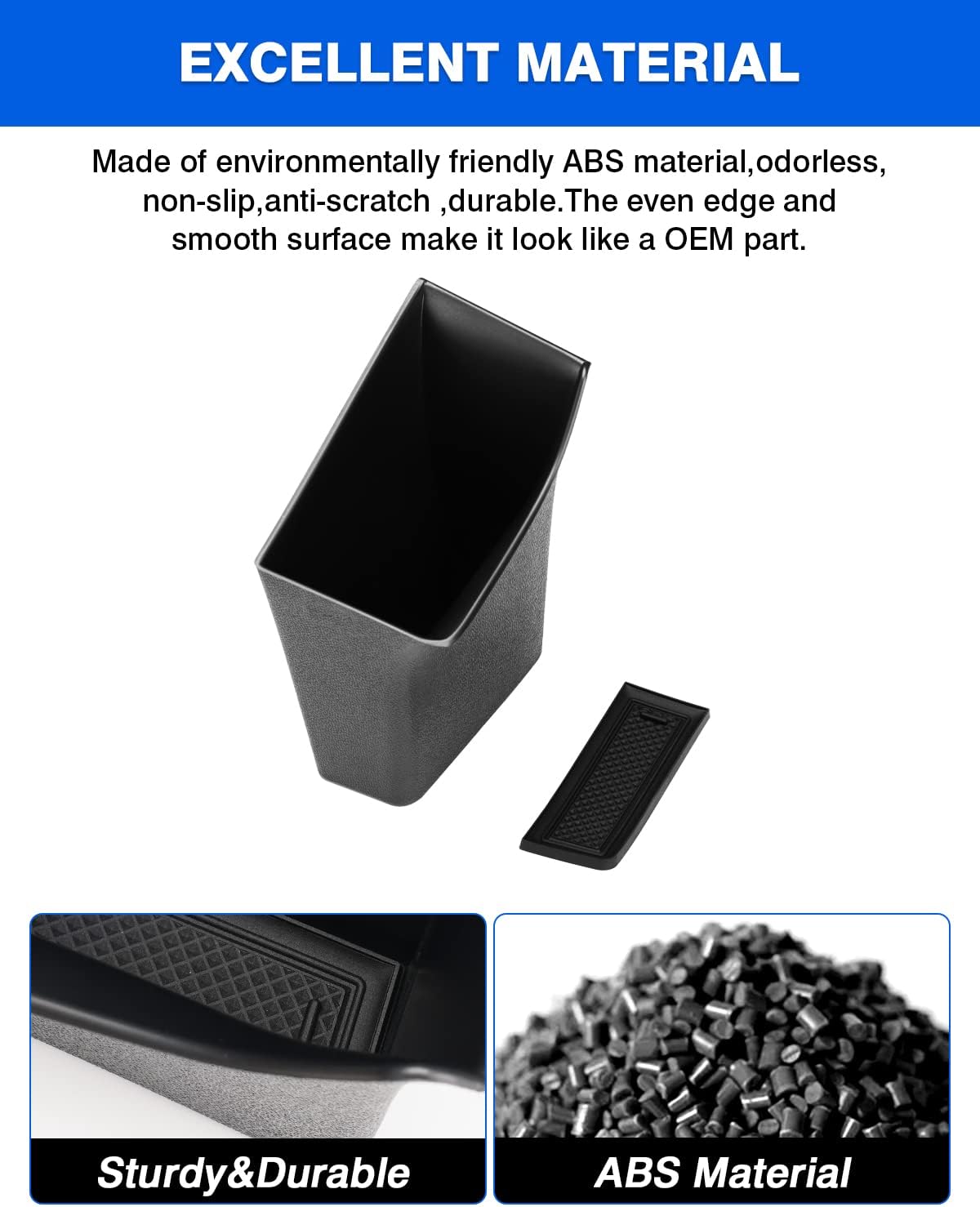 Autorder Door Side Storage Box for 2021-2025 Nissan Rogue Accessories Door Organizer Handle Pocket Insert Tray Copilot Armrest Phone Container with Black Mat(Note:Just Fit Copilot Passenger Seat Only)