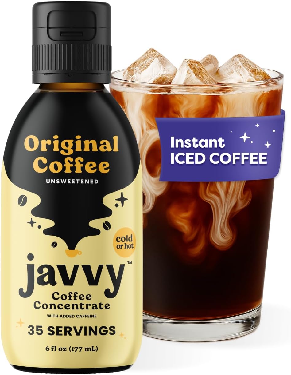 Javvy Cold Brew Coffee Concentrate Instant Coffee, Smooth Arabica Iced Coffee & Espresso Concentrate, 35 Servings, Original, 1 Pack