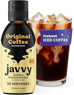 Javvy Cold Brew Coffee Concentrate Instant Coffee, Smooth Arabica Iced Coffee & Espresso Concentrate, 35 Servings, Original, 1 Pack