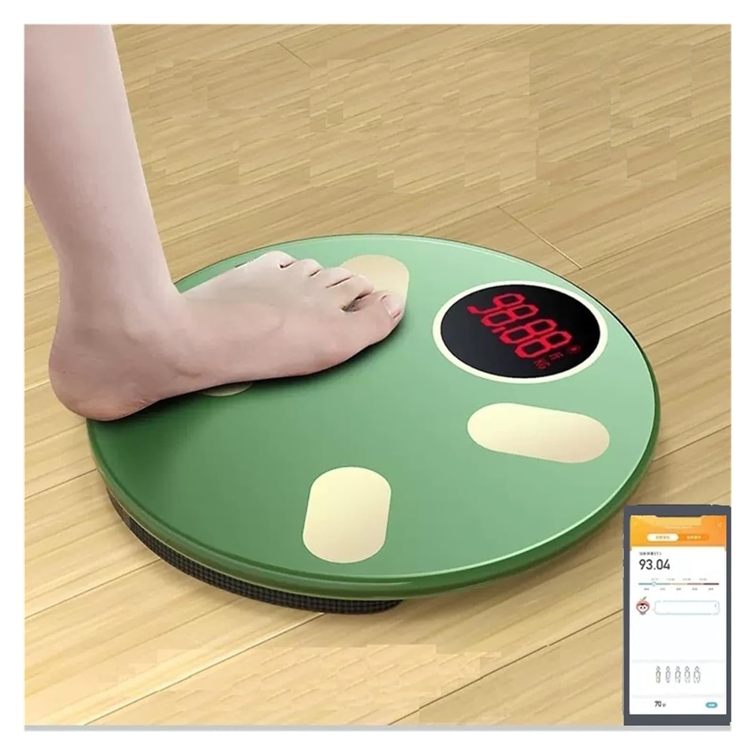 Bilancia Alta Precisione Bilancia pesapersone con design a piattaforma in vetro temperato, monitoraggio sanitario, analizzatore della composizione corporea BMI digitale wireless, bilancia