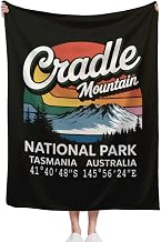 Luxury Retro Cradle Mountain National Park with GPS Location Tasmania Australia Blankets 30"x40", Cozy Throw Blanket for Couch Bed All Season