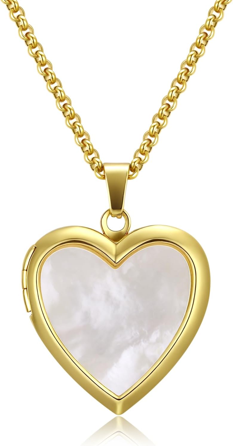 Butterfly Heart Star Locket Necklace for Women Heart Shaped Photo Locket Pendant Holds Two Pictures keepsake Jewelry Gifts for Loved One