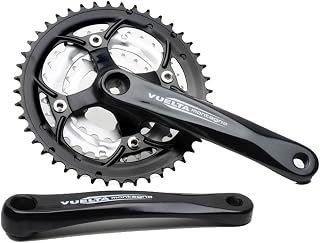 Vuelta Pista Track 170mm 46A SQ Pink 144/BCD Crankset, Black, 170mm 44/32/22T Square Taper