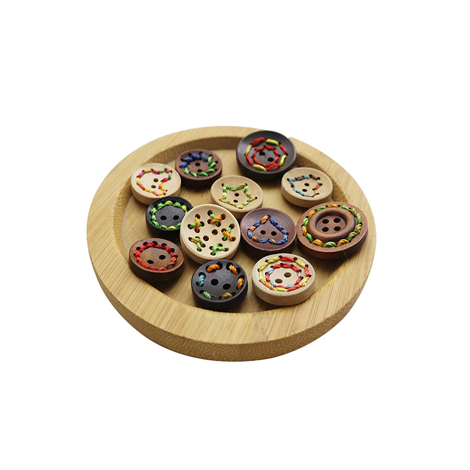 BOTTONI COLORATI NEL Legno Rotondi Misti da 300 Pezzi Bottoni per