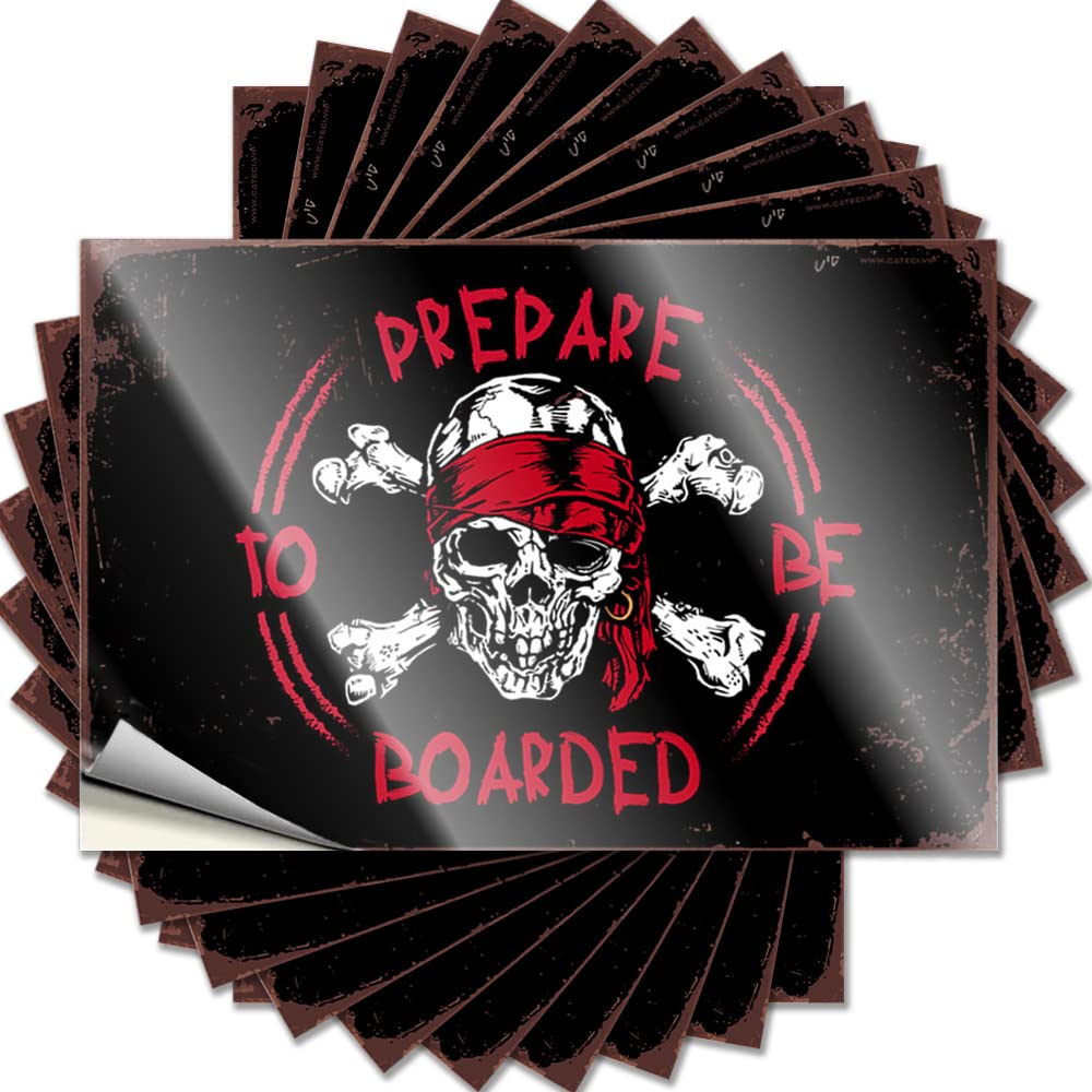 Man Cave Decorations Decals Case | Prepare to Be Boarded Summer Western Sticker Pack(8X12CM)