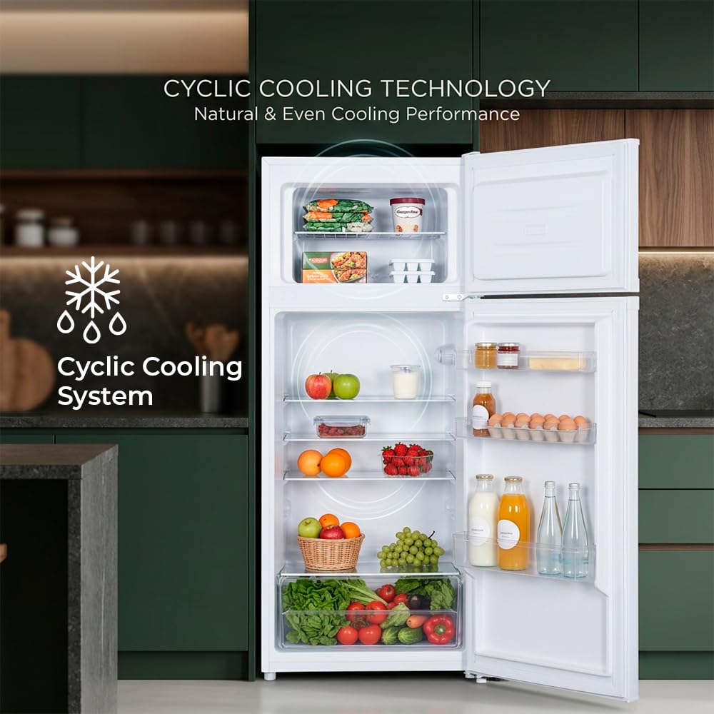 SVAN Frigorífico Blanco 2 Puertas, OF1455EW00, Capacidad 206 Litros, Tecnología Cíclica, Bajo Nivel Sonoro, Puertas Reversibles, Apertura Tipo Uñero, Clasificación Energética E