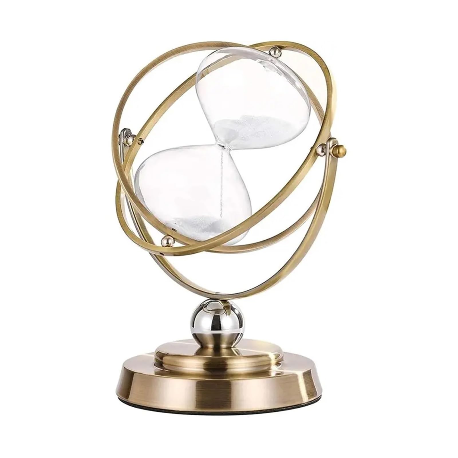 Large Metal Hourglass Sand Timer, 60 Minutes, 720 Degree Rotating For Office Desk Home for Office Living Room Kitchen