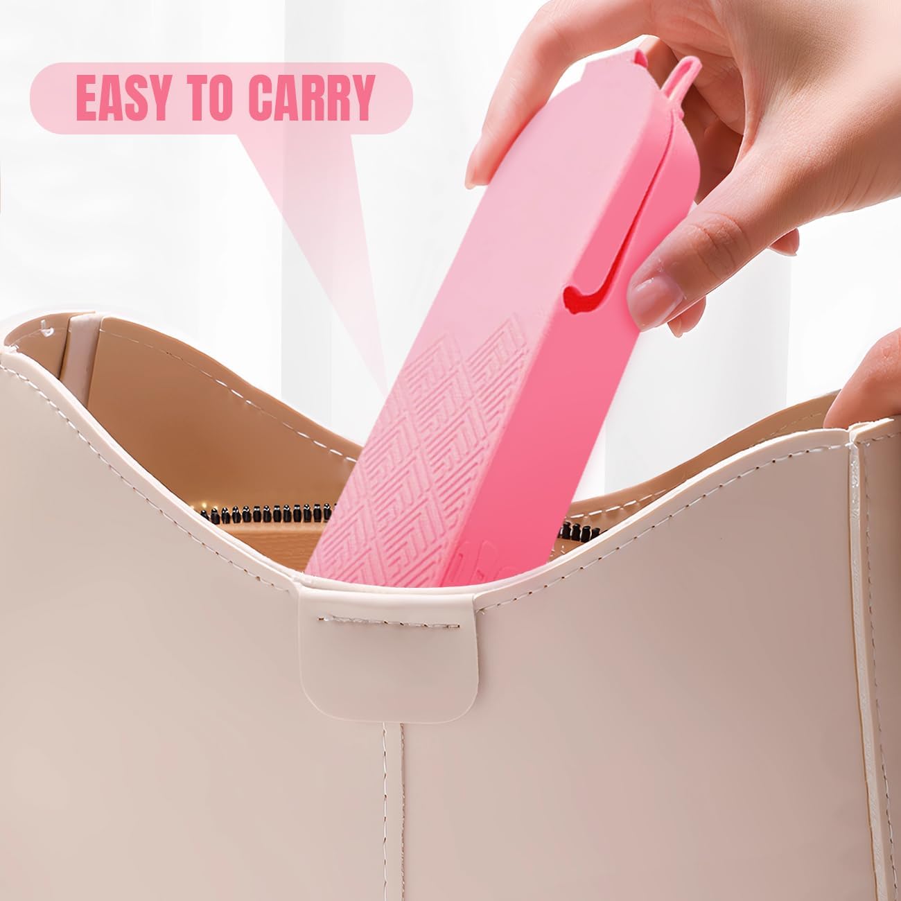 Travel Makeup Brush Bag Portable Cosmetic Storage Holder with Side Scrubbing Plate Soft Silicone Face Brushes Organizer Beauty Sponge and Lipstick Container for Women image 3