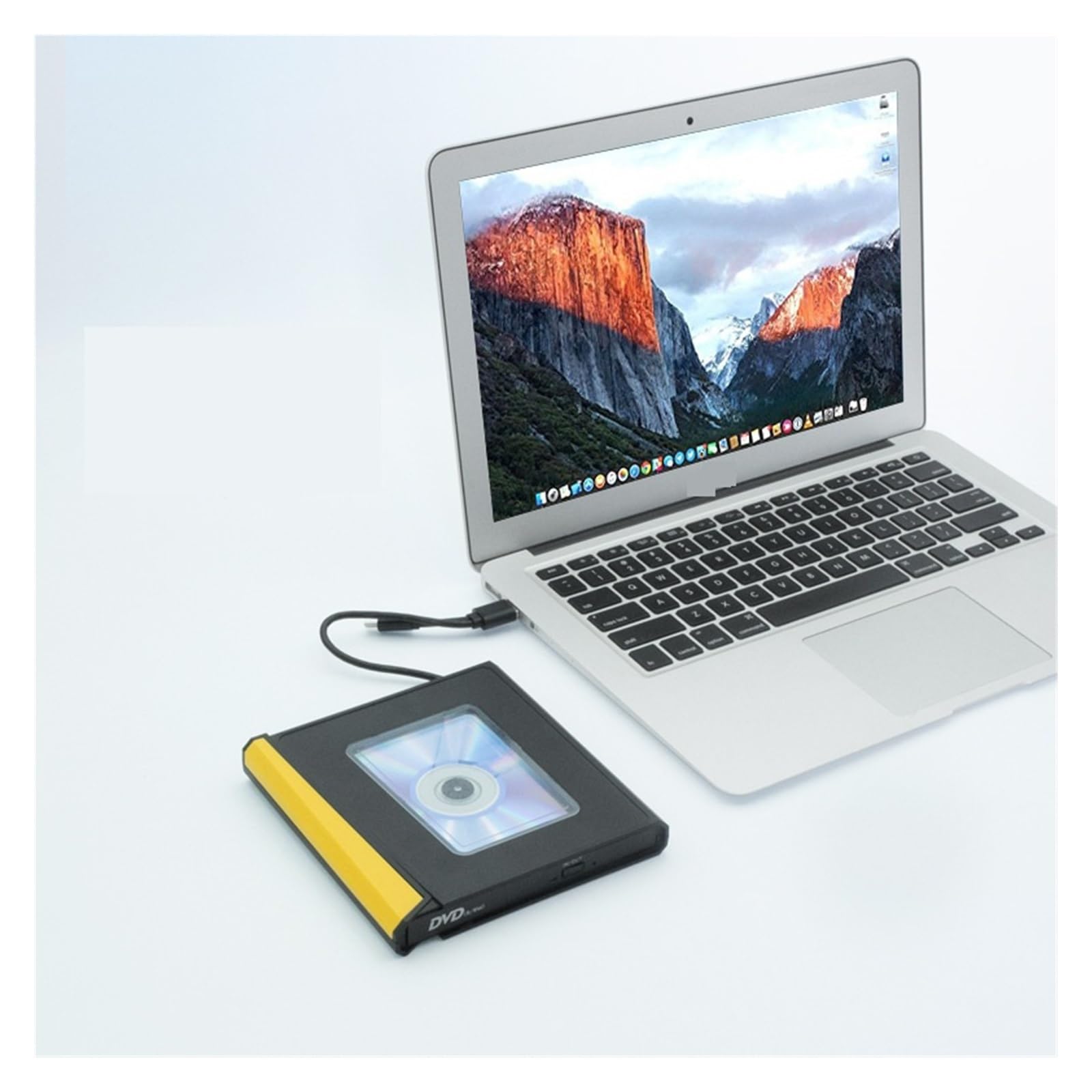 Lettore Dvd unità Ottica Esterna USB 3.0 Masterizzatore Dvd for Computer Portatile Lettore di unità Ottica Mobile Esterna(Yellow)