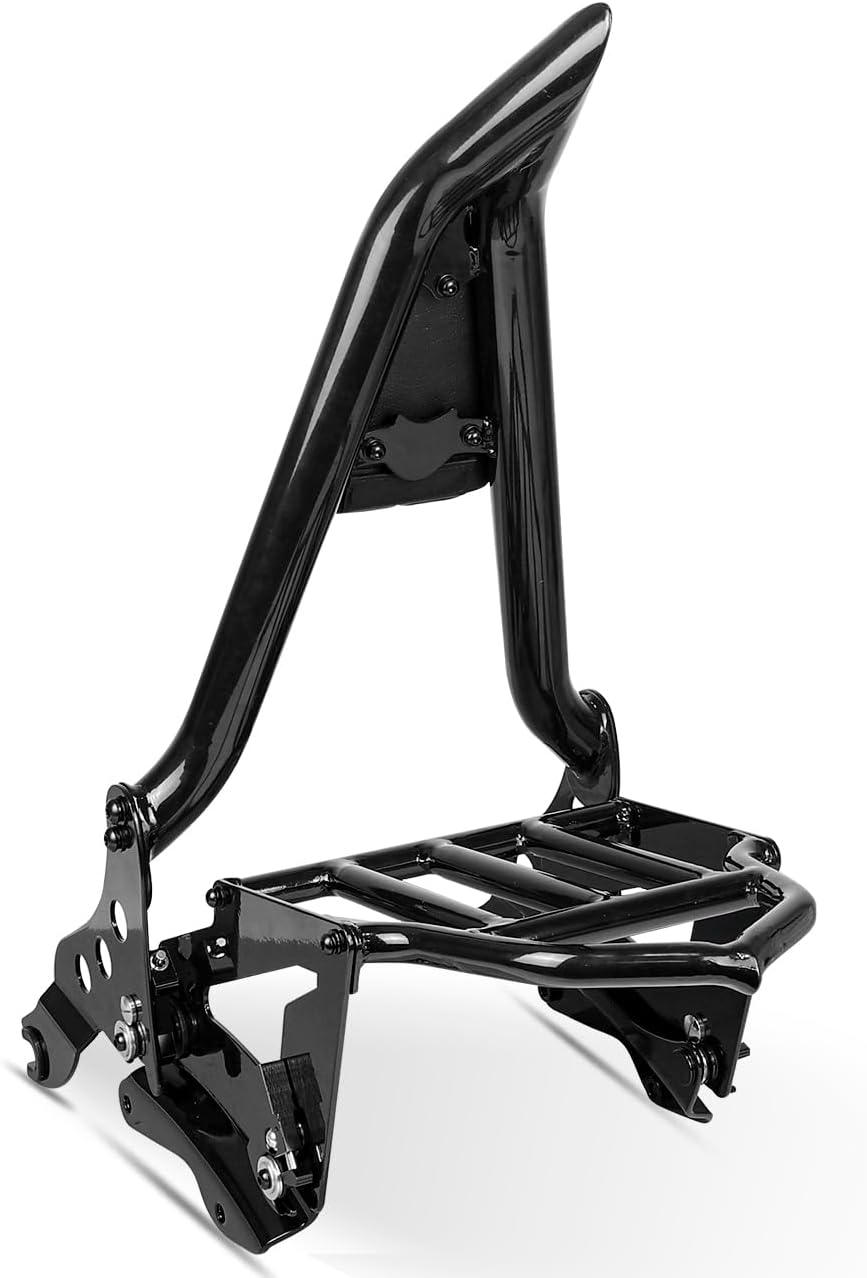 Detachable Passenger Backrest Sissy Bar Luggage Rack 4 Point Docking Hardware Rotary Docking Latch Clips Compatible With For 2014-2024 Harley Touring Road King Street Glide Electra Road Glide