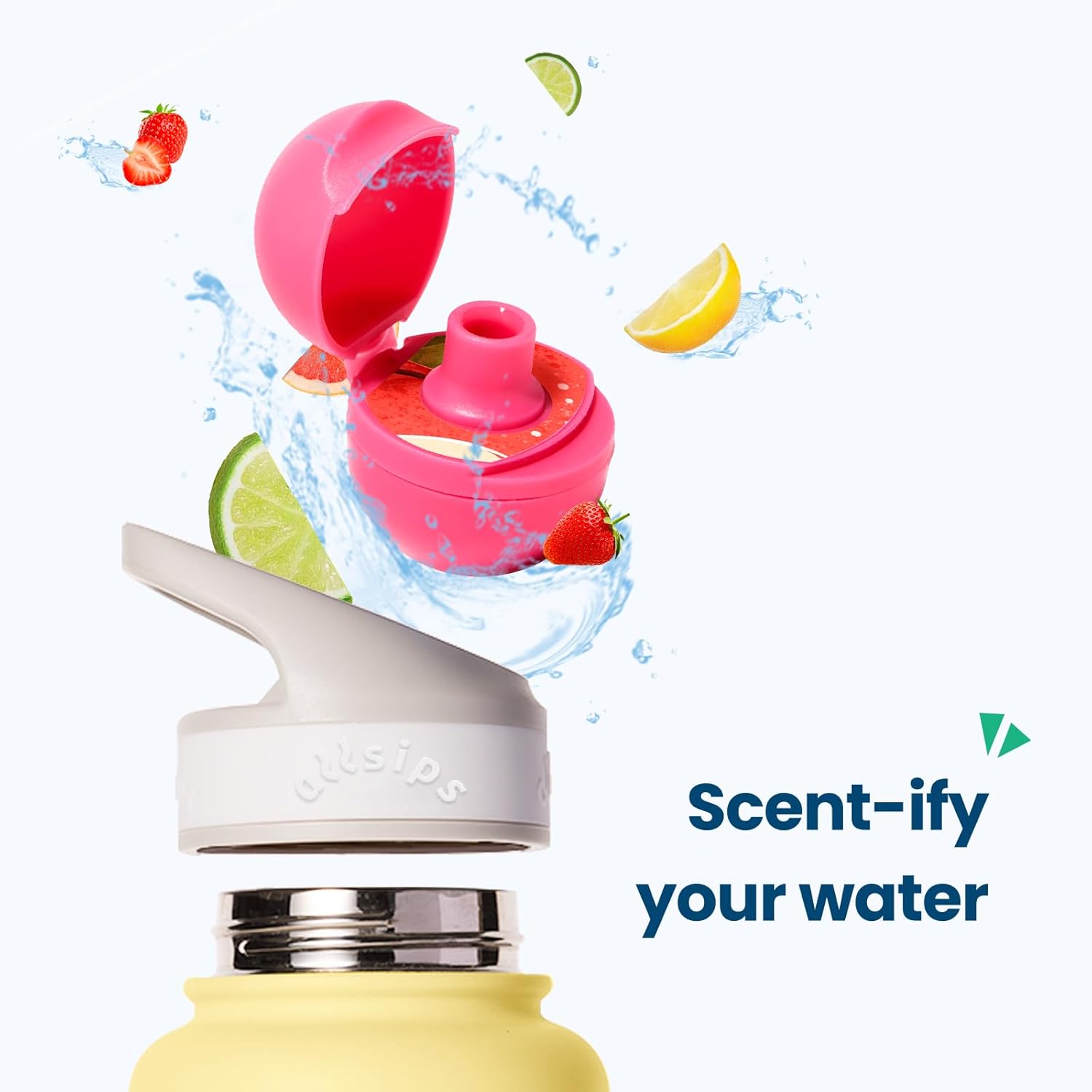 32oz Air Water Bottle with Straw & 3 Refresher ScentSip Flavor Pods（Yellow） - Image 5