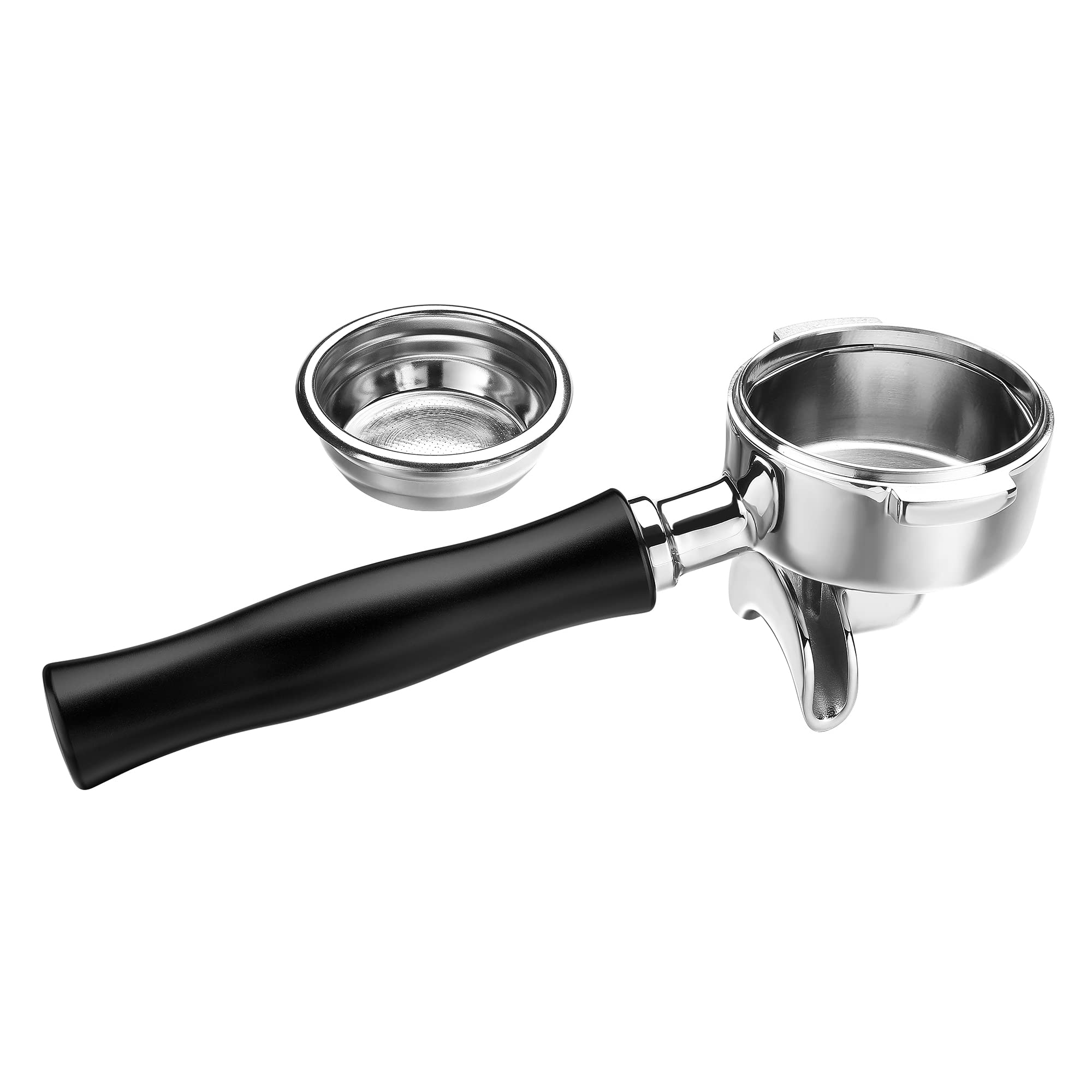 Normcore Portafiltro de doble boquilla de 58 mm con cesta – Compatible con E61, Flair 58, ECM, Rocket, Sanremo, Synesso, Slayer, VBM – Mango de aluminio anodizado