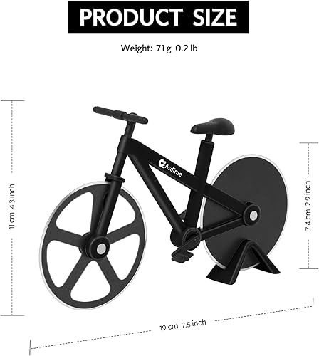 Miniatura 3 de Asdirne Cortador de pizza, rueda de corte de pizza para bicicleta con cuchillas antiadherentes de acero inoxidable súper afiladas, regalo novedoso,