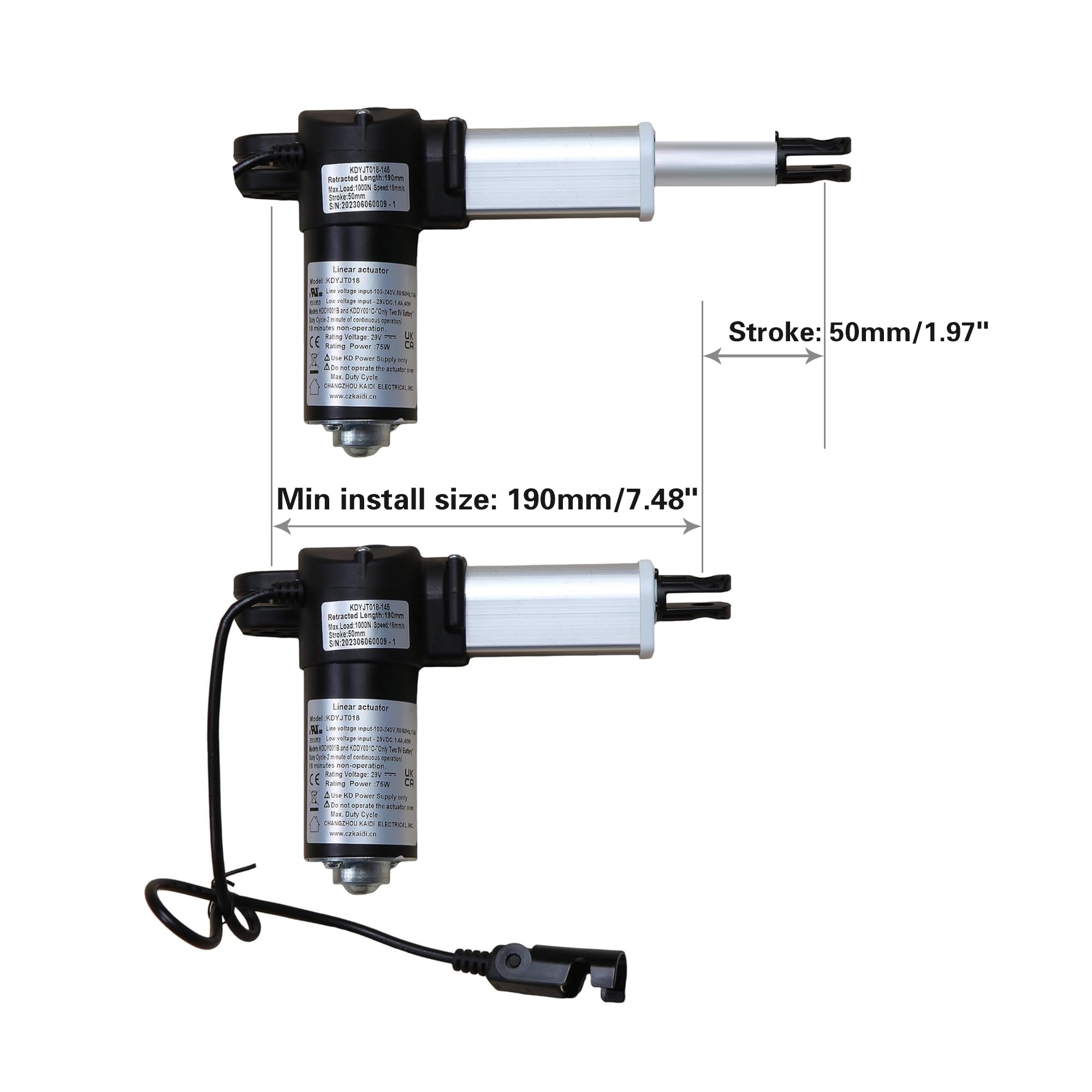 Amazon.com: Linear Actuator Kaidi Model KDYJT018-145 Power