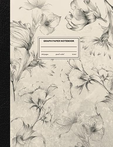 Vintage Aesthetic Flower Graph Notebook for High School and College 5x5 Quad Ruled: Graph Book for Math And Science | Graph Paper Notebook 8.5 X 11 ... Notebook - Graphing - 8.5x 11 - 150 sheets