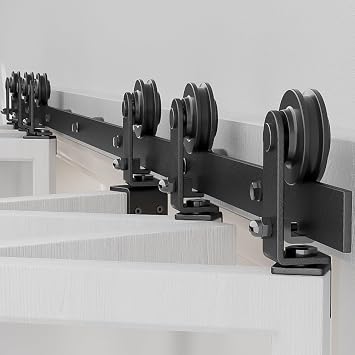 9FT/108'' Bi-Folding Sliding Barn Door Hardware Track Kit for Interior 8 Doors,Heavy Duty Door Not Included,Hardware Kit Only