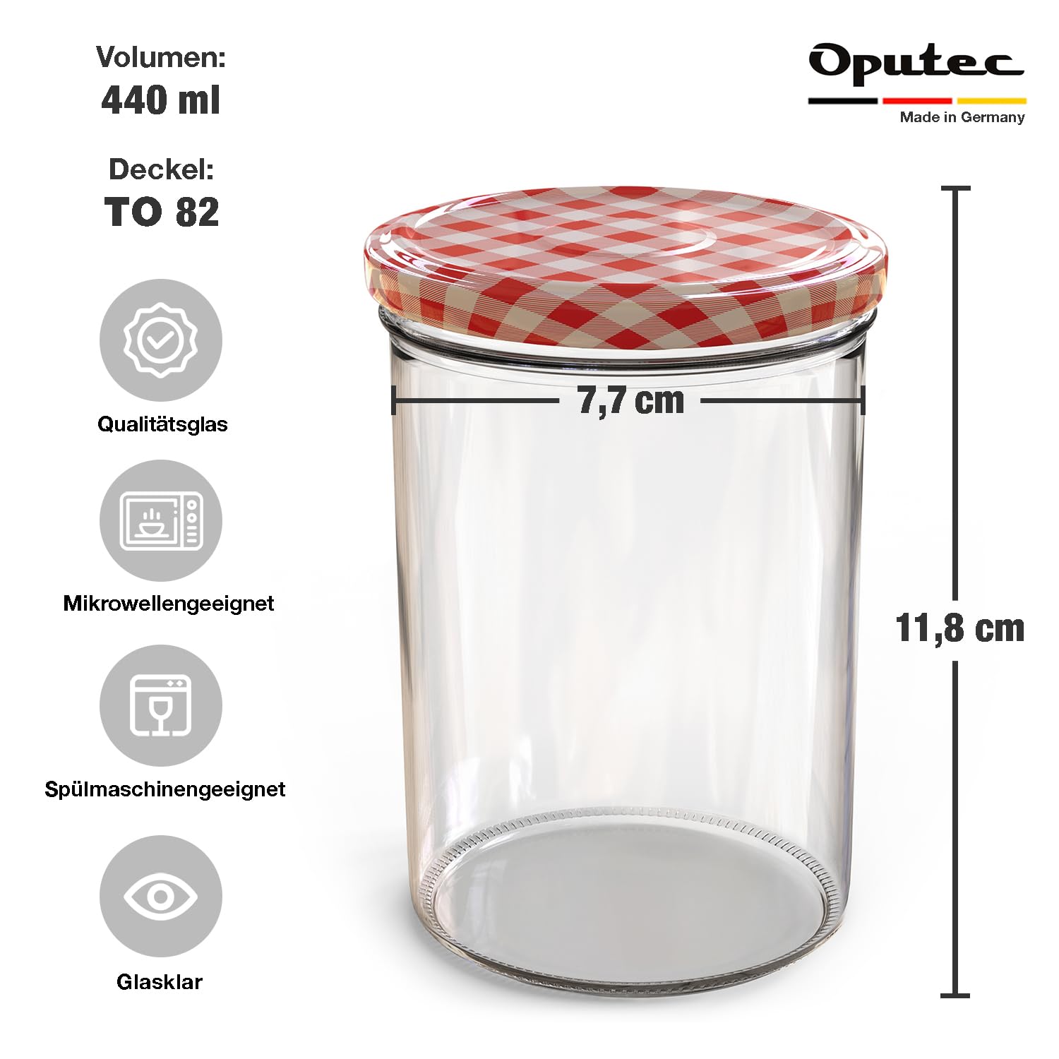 Oputec 24 x 360 ml Einmachgläser mit Schraubdeckel Gold - Perfekt für