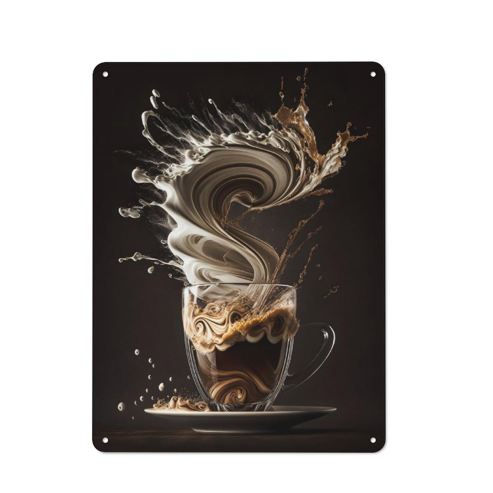 Junmoney Coffee Milk Vintage Printed Metal Sign 40X30cm For Workshop Wall, A Decorative Gift For A Newly Furnished Workshop