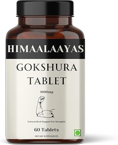 HIMAALAAYAS Gokshura Tablet 1000mg  Ayuda a apoyar la energía y la fuerza - 60 tabletas  Tribulus Terrestris  Suplementos potenciadores de energía