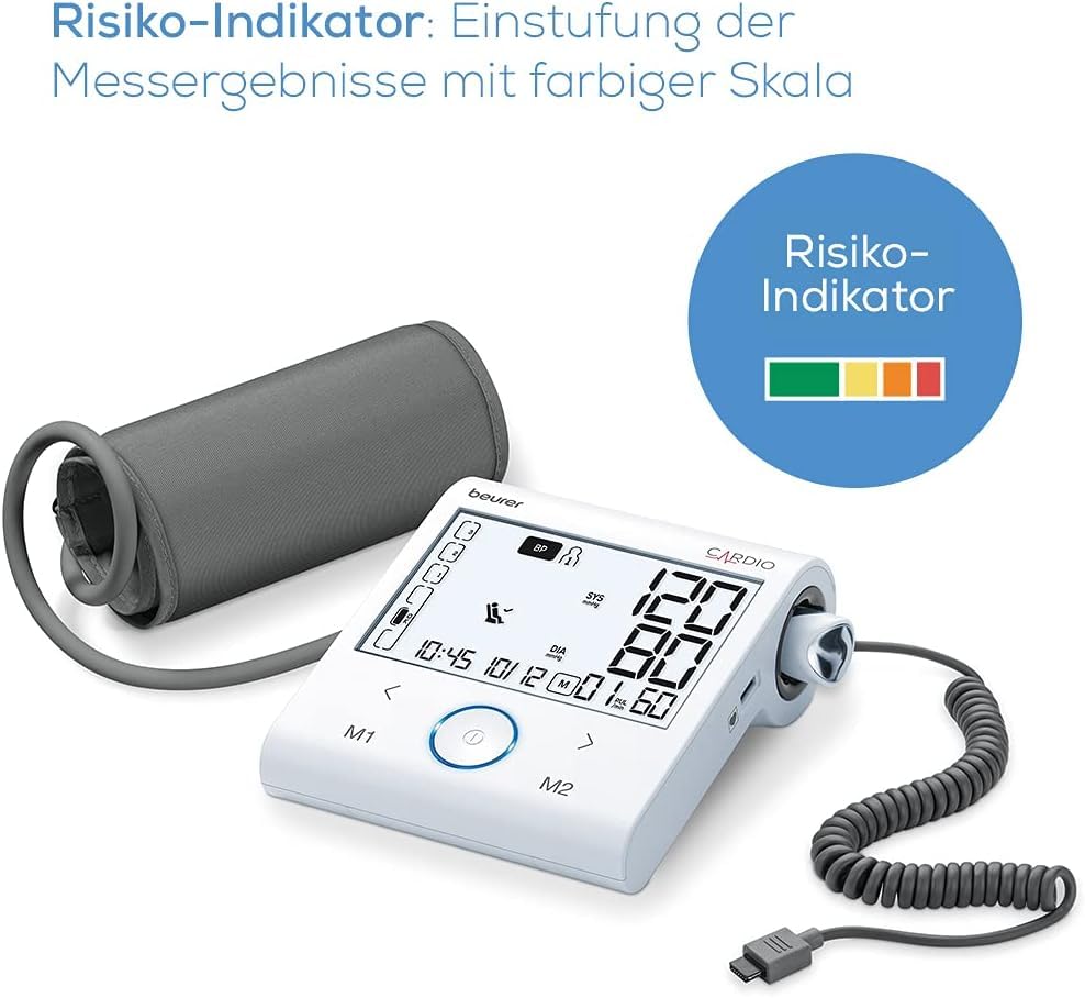 Beurer BM 96 Cardio Blutdruckmessgerät mit EKG-Funktion, Blutdruck- und Pulsmessung am Oberarm, zur...