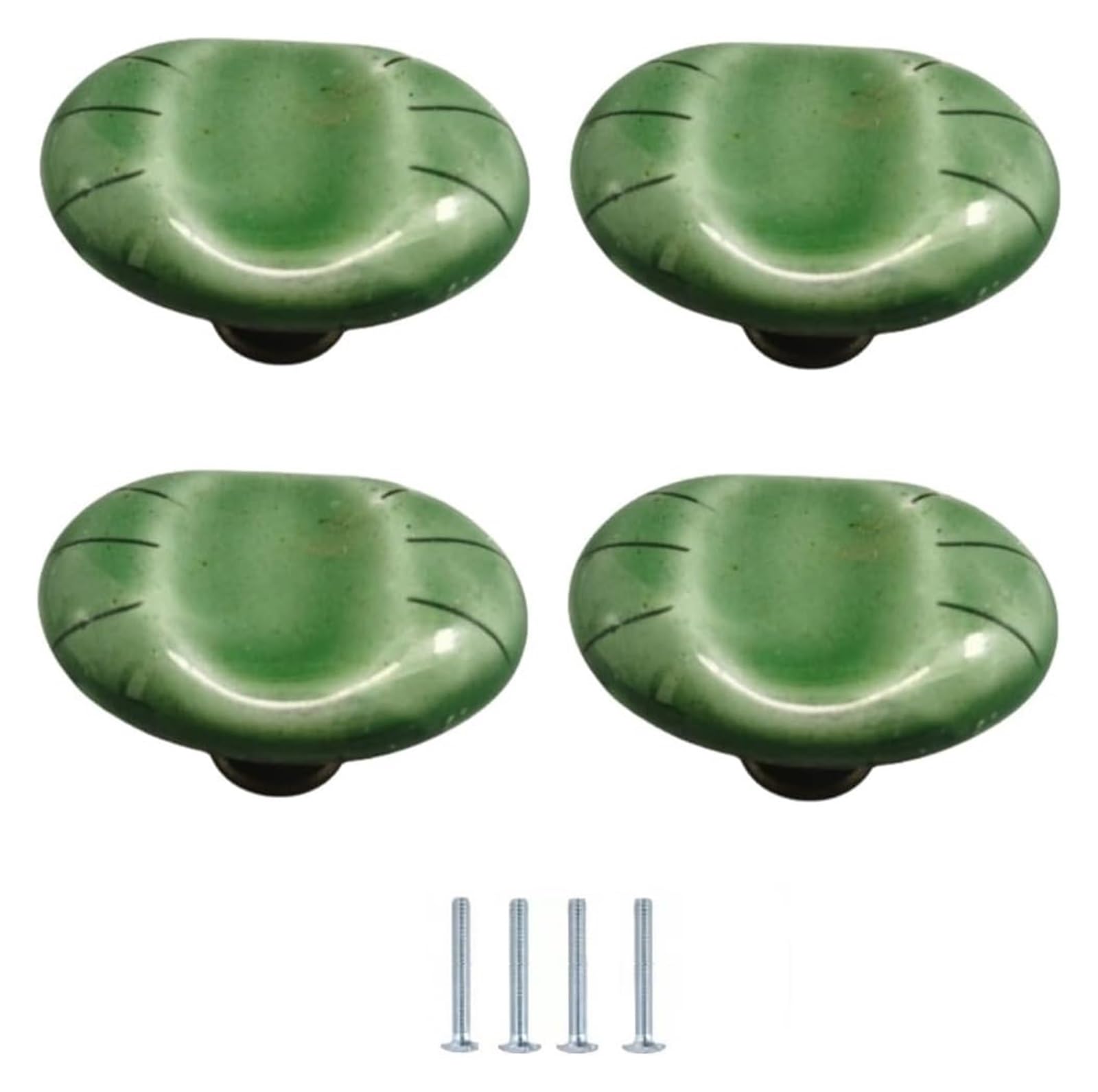 ENmrfvkz Ceramic Cupboard Drawer Handle Knobs, Ceramic Cabinet Drawer Knobs, Zinc Alloy, Multicolor, 4 Pcs(Grün)