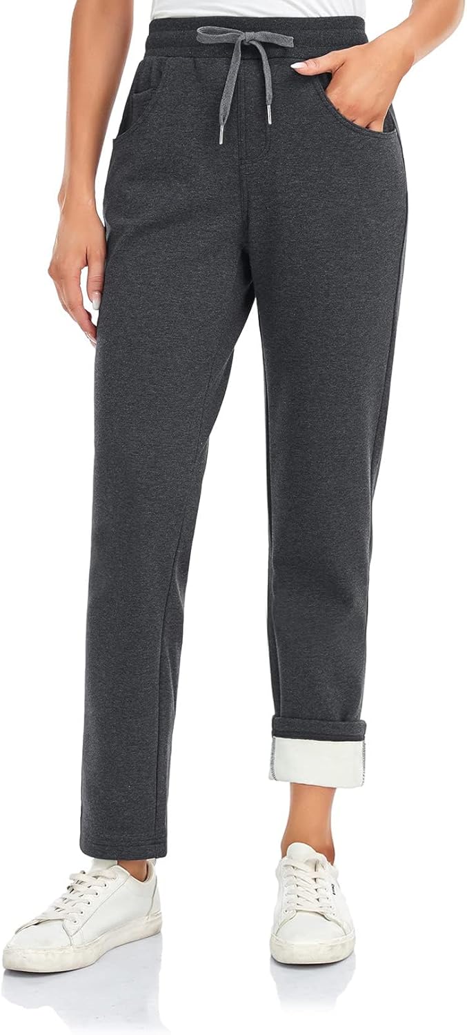Inno 28" 31" 34" 36" Women's Baby Polar Fleece Lined Jogger Pants Warm Sweatpants Thermal Athletic Lounge