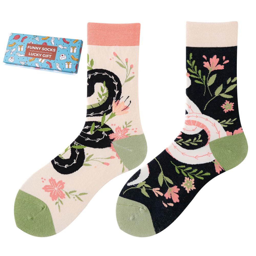 Calcetines Divertidos Unisex para Mujer y Hombre con Diseños Asimétricos en Par - Temas Animales, Comida, Fruta, Deporte y Arte en Algodón - Ideal para Regalos — view 95