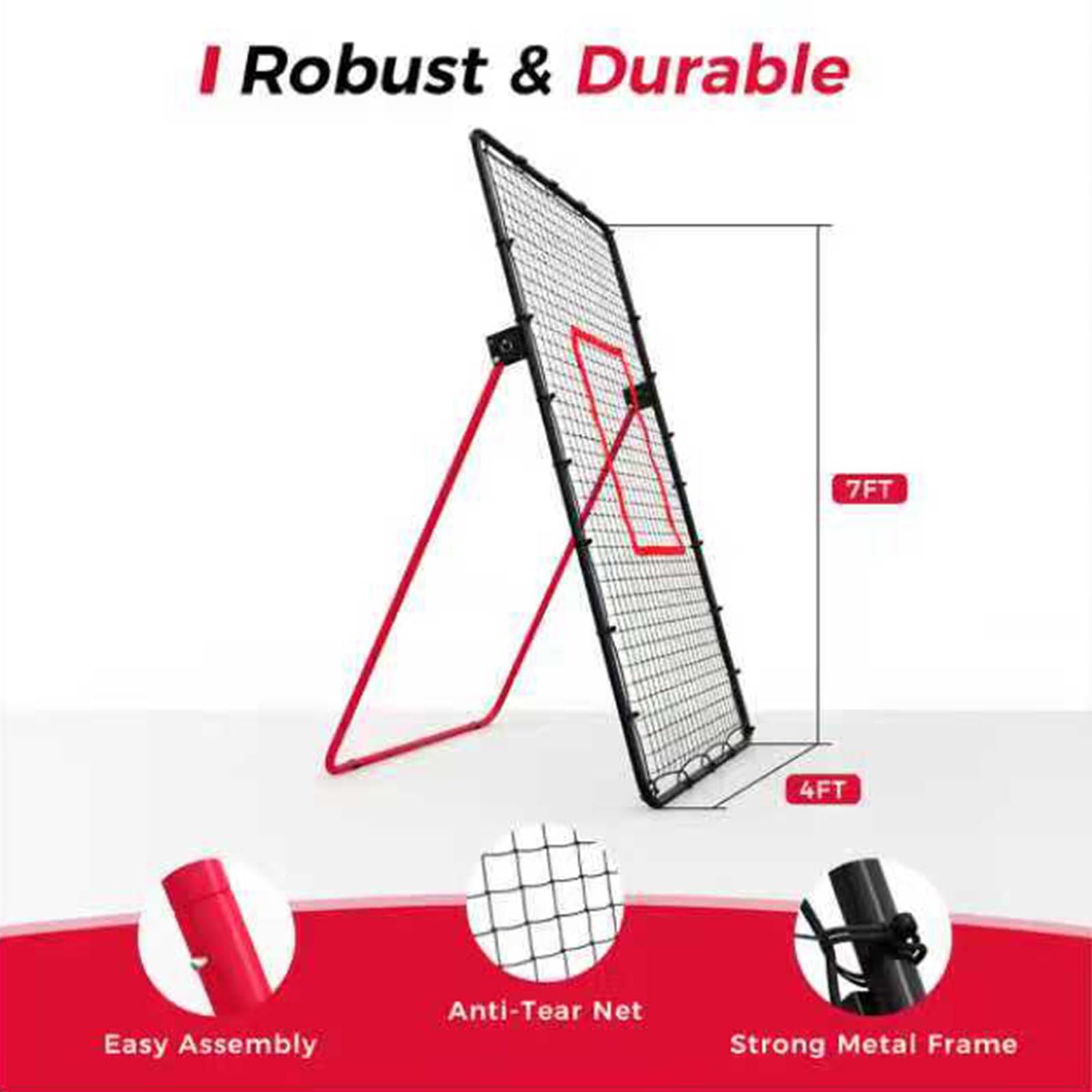 GarveeLife Rete da pallavolo, 213 x 121 cm, regolabile, con zona di rimbalzo, per pallavolo, lacrosse, baseball, pallavolo, per giardino, cortile, esercizi sportivi