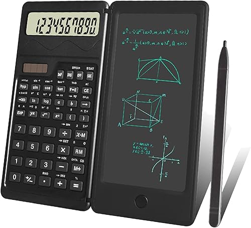 Calculadora plegable para escritorio de visualización de 10 dígitos, calculadoras científicas con mesa de escritura borrable para niños, calculadora