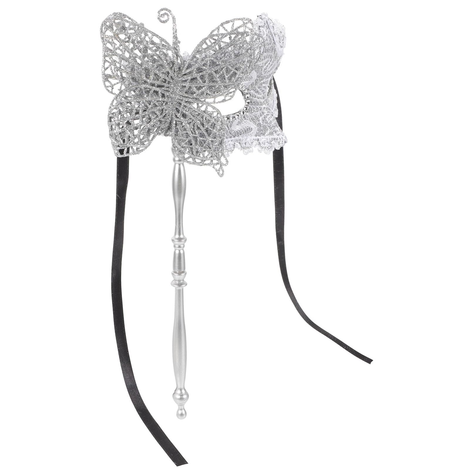 Ciieeo Masquerade Mask Dancing Party Mask for Party Women, Silver, 34x21cm